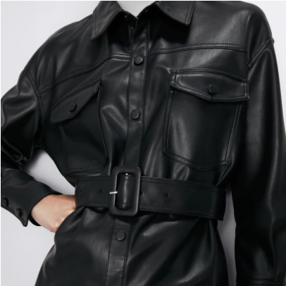 Loren - Vrouwen Leren Trenchcoat