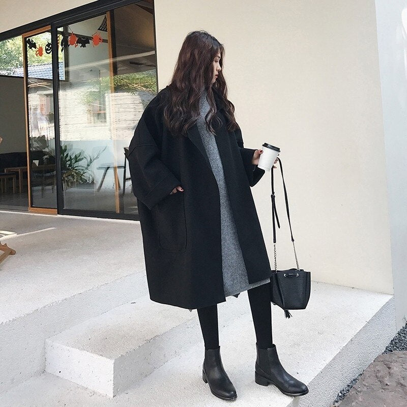 Merel Wool Coat | Elegante lange vintage wollen trenchcoat
