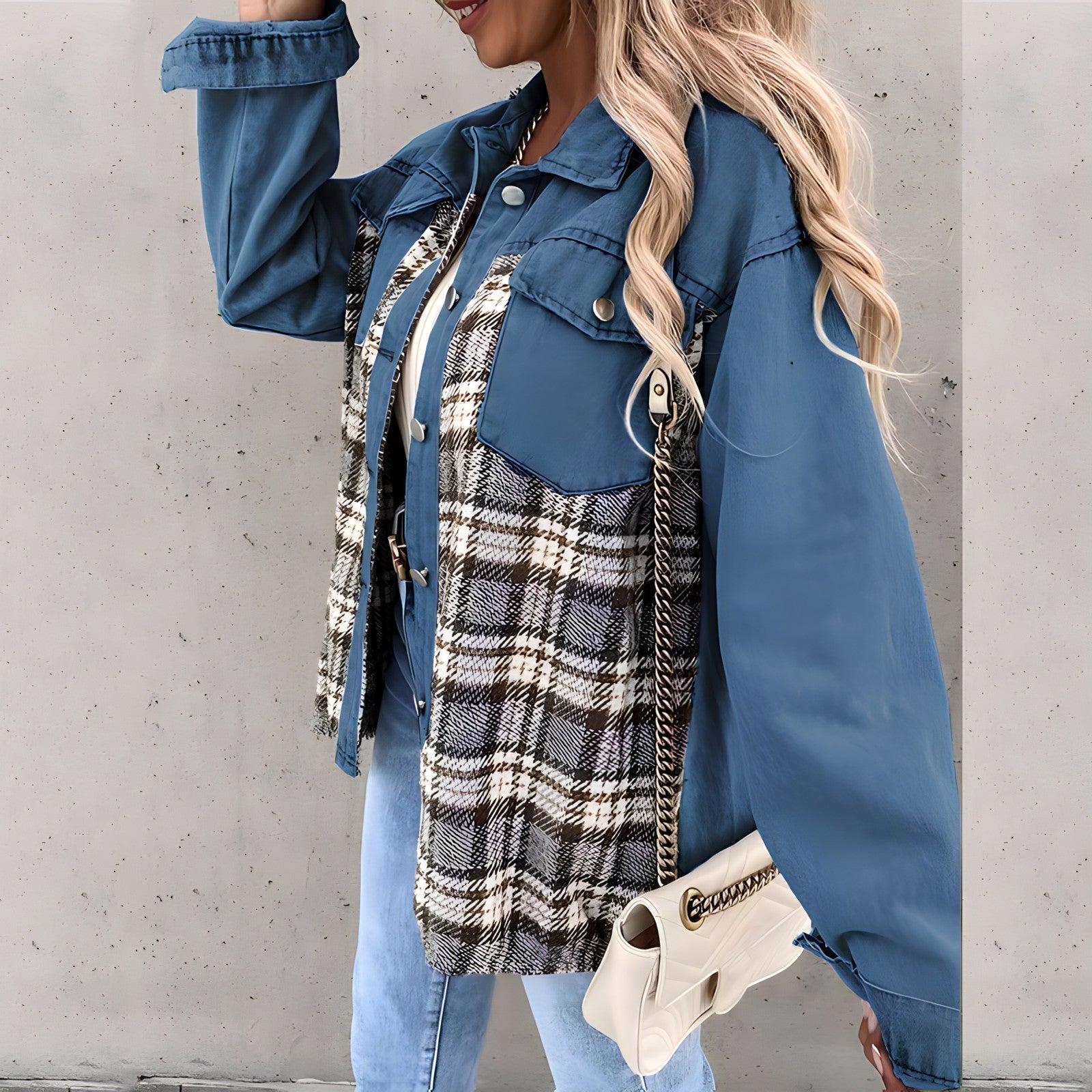 Mika Geruite jas | Trendy oversized geruite jas voor dames
