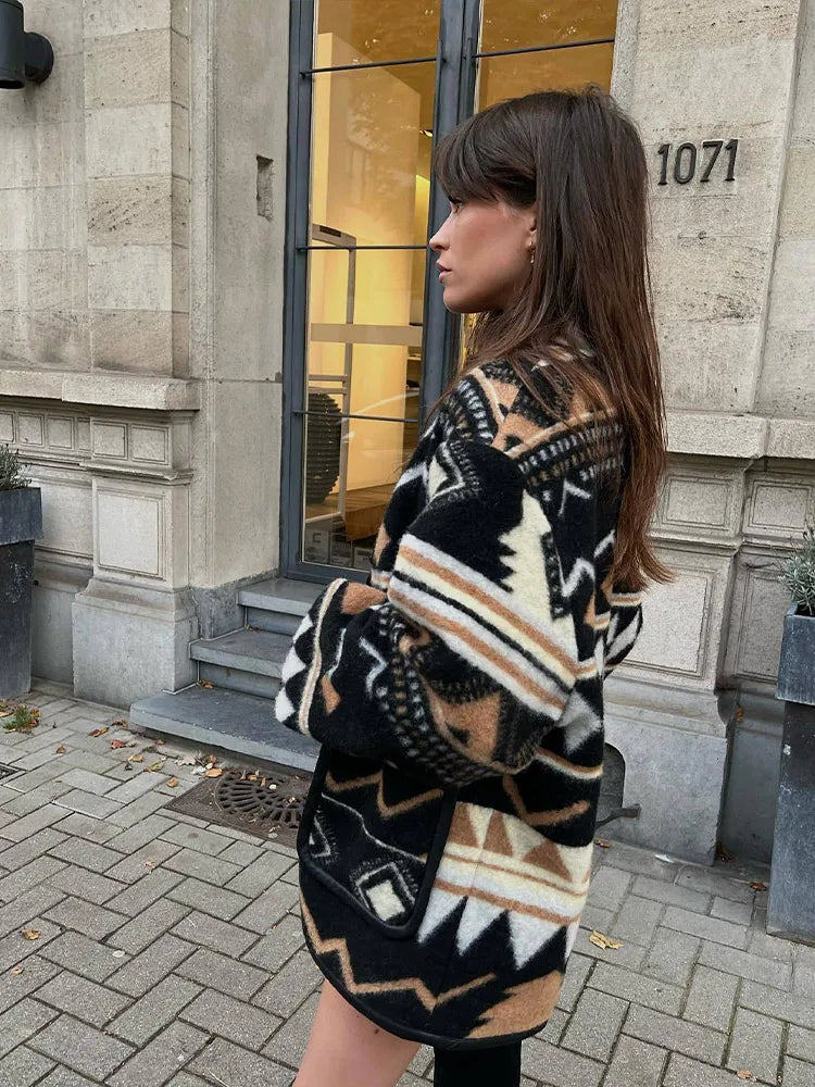 Vintage geometrisch jasje voor dames