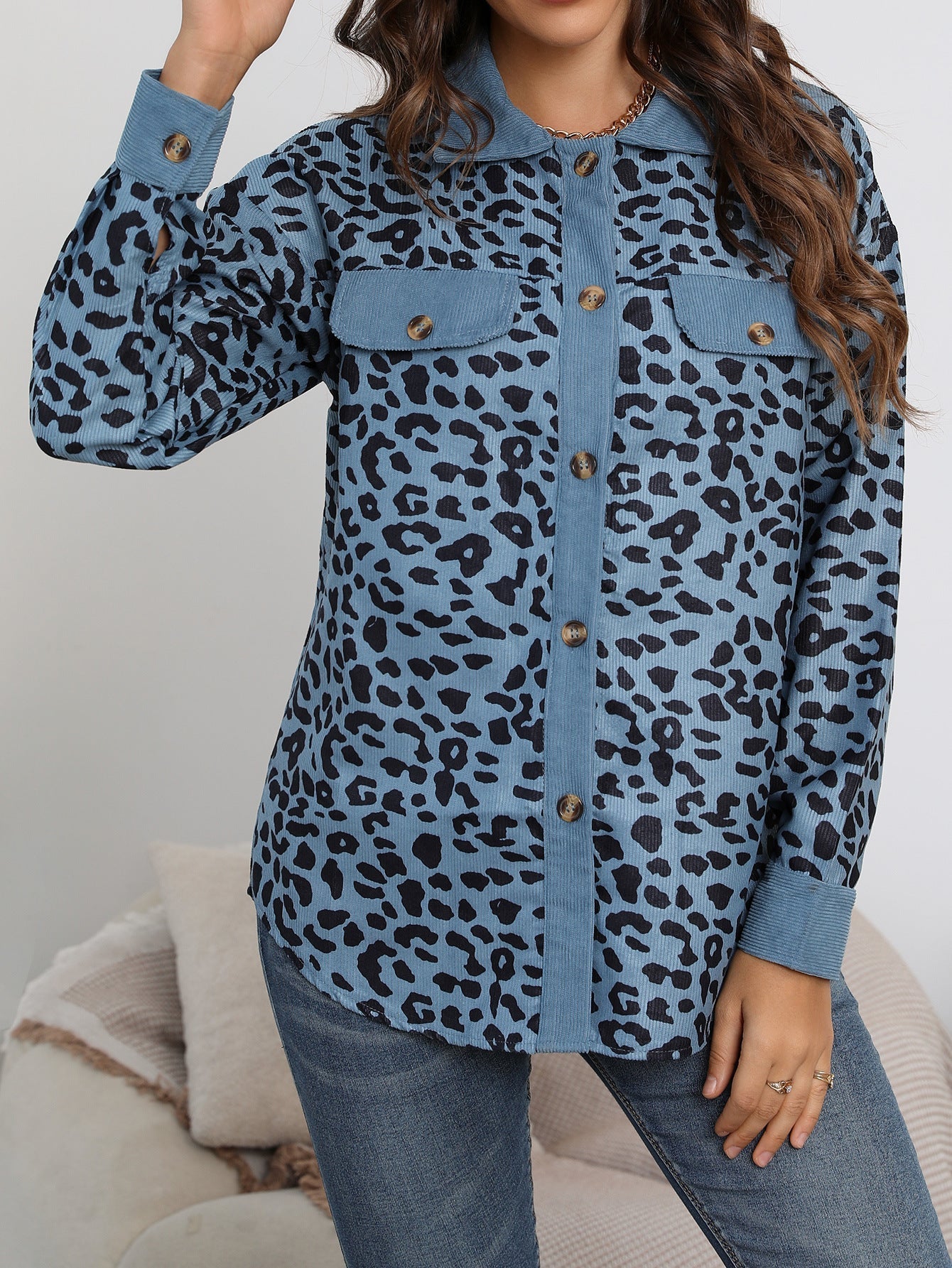 Camilla - Comfortabele oversized jas met luipaard print