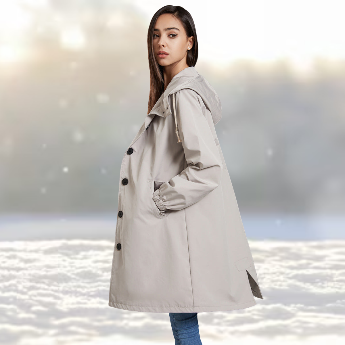 Mitzie - Trenchcoat met Capuchon