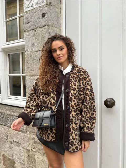 Martha - stijlvolle vintage jas met luipaardprint