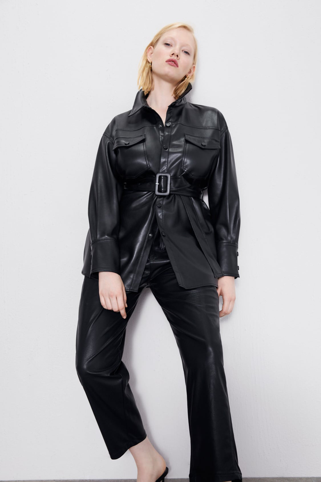 Loren - Vrouwen Leren Trenchcoat