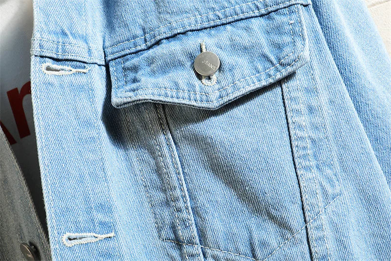 Emelia - afneembaar denim jack met capuchon voor mannen