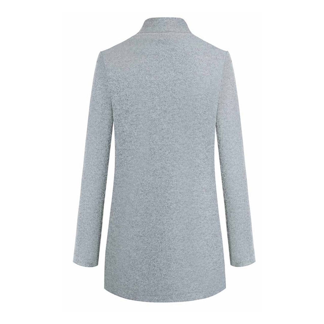Irena - Elegante Effen Stijlvolle lange damesjas voor de lente