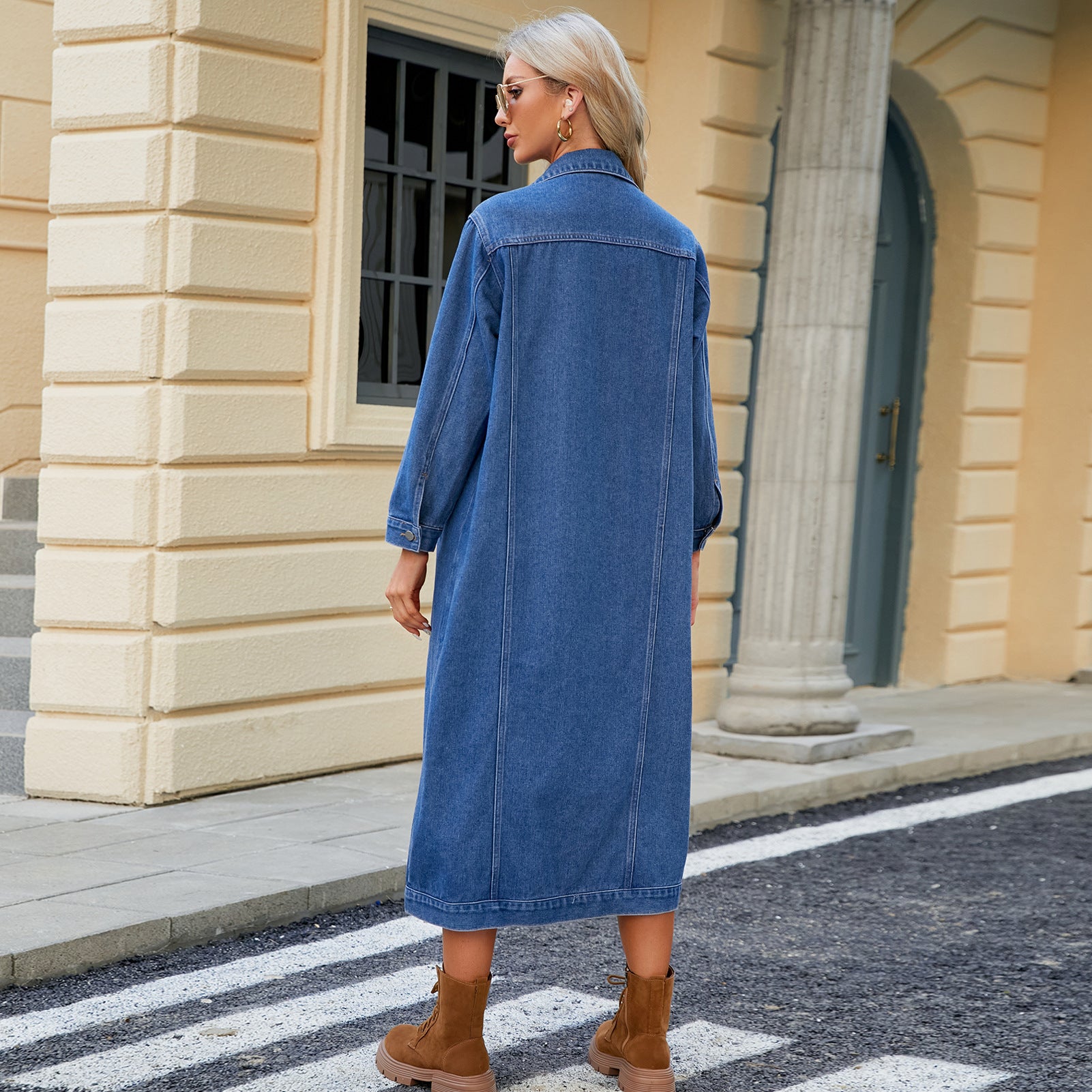 Midge - Denim Lange Mantel