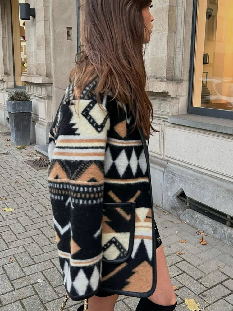 Vintage geometrisch jasje voor dames
