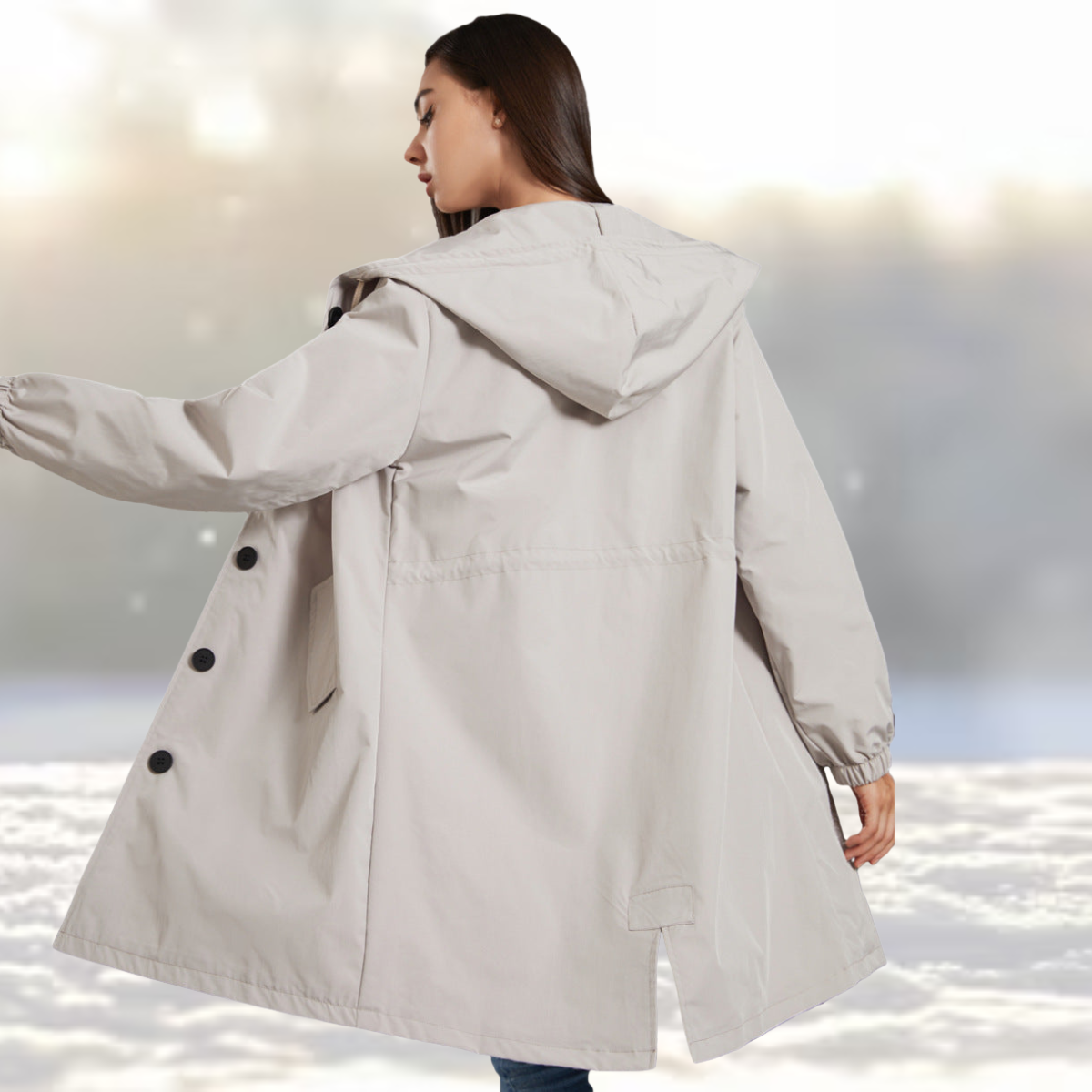 Mitzie - Trenchcoat met Capuchon