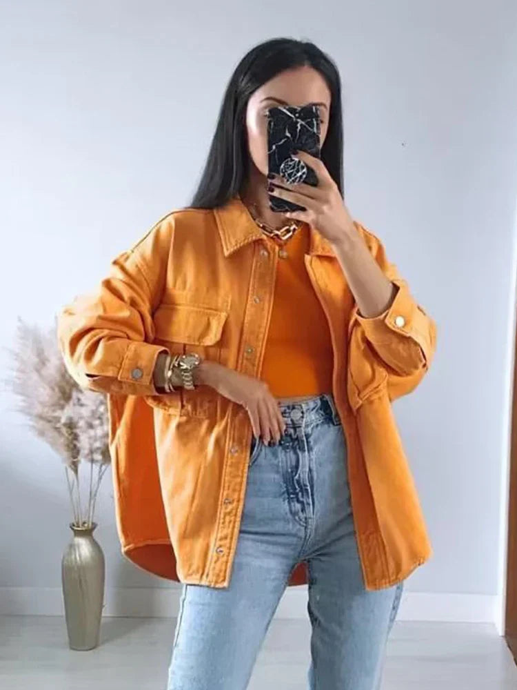Mary - vintage oranje streetwear zomerjas