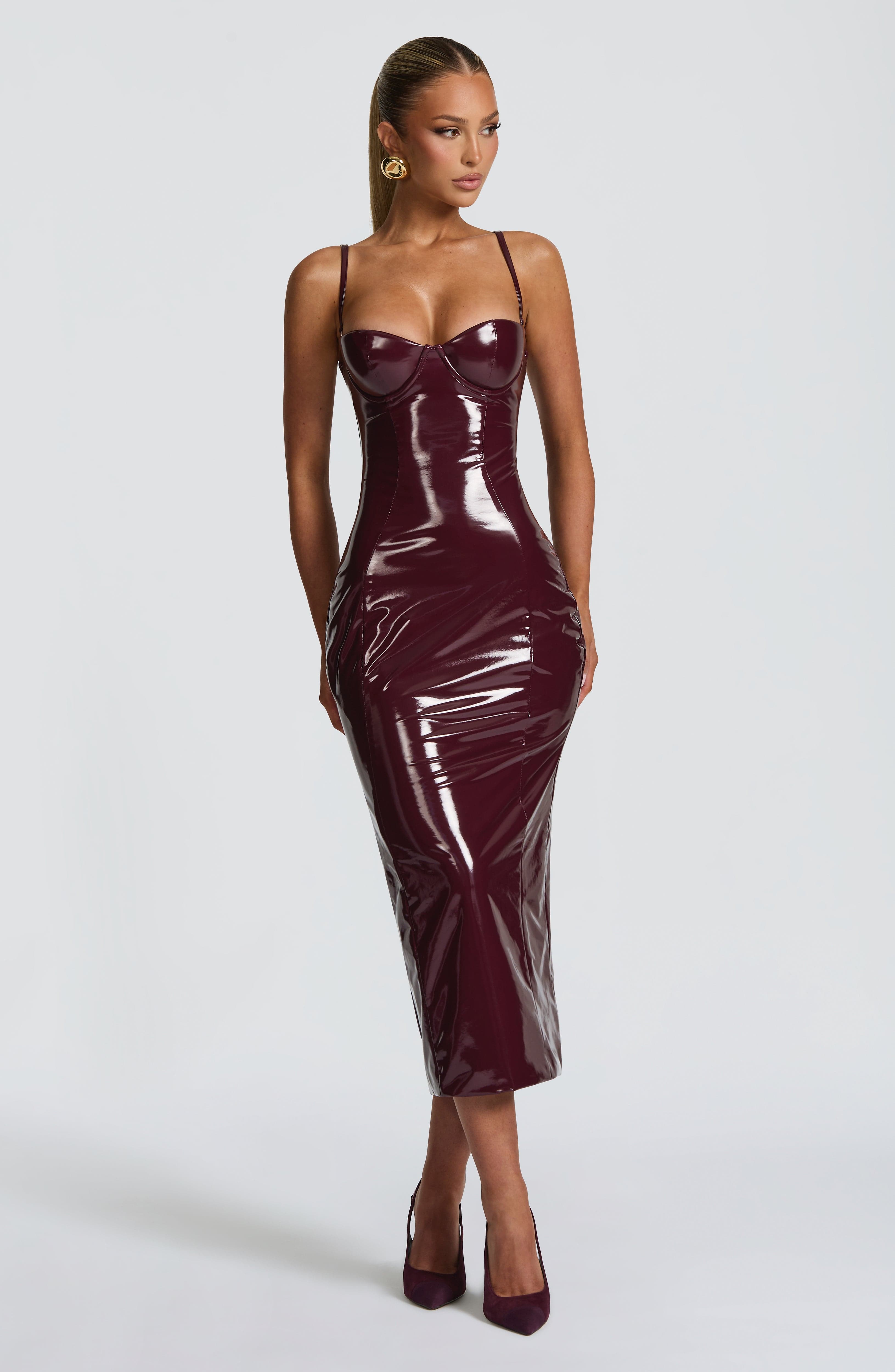 Amala Midi Jurk - Cherry Lacquer