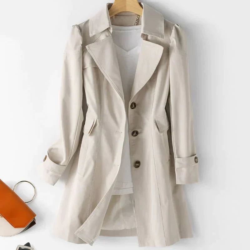 Beatrice - stijlvolle chique trenchcoat met pofmouw