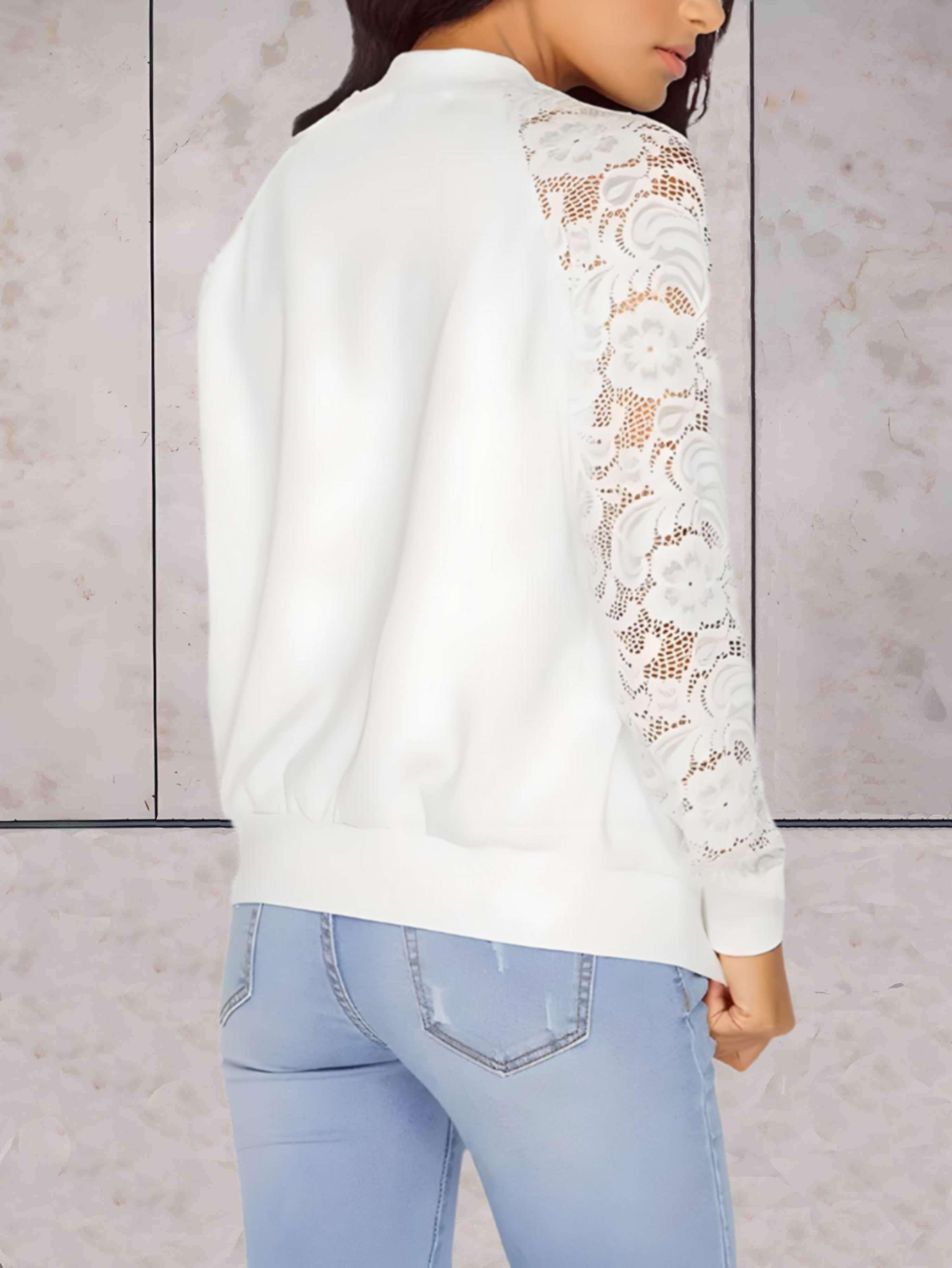 Amelyn - Mooi passend jasje met ritssluiting en doorschijnende kanten mouwen